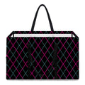 Black Pink And Blue Argyle Pattern Print Utility Tote Bag