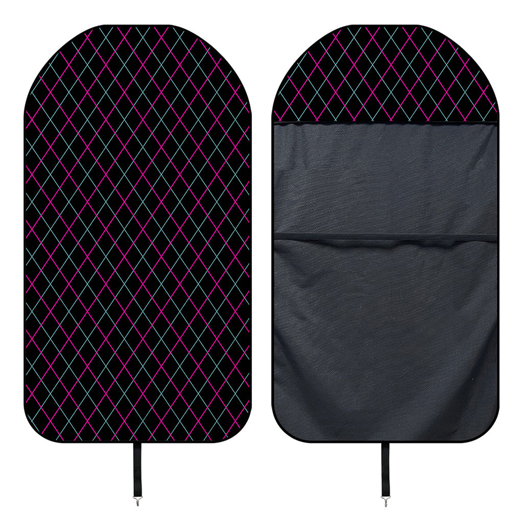 Black Pink And Blue Argyle Pattern Print Waterproof Car Seat Cover