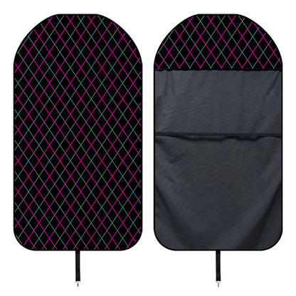 Black Pink And Blue Argyle Pattern Print Waterproof Car Seat Cover