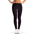 Black Pink And Blue Argyle Pattern Print Women's Leggings