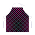 Black Pink And Blue Tartan Pattern Print Adjustable Apron