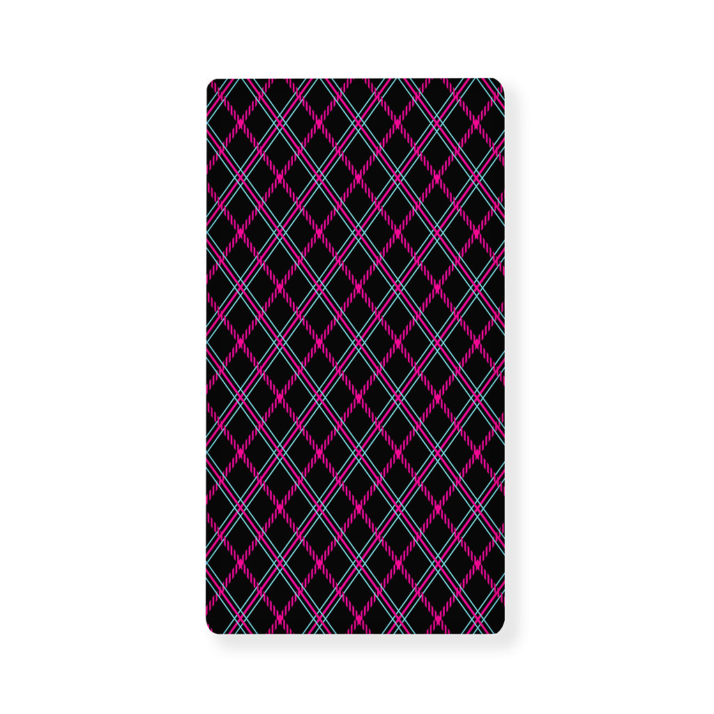 Black Pink And Blue Tartan Pattern Print Baby Crib Sheet