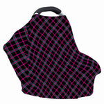 Black Pink And Blue Tartan Pattern Print Baby Seat Cover