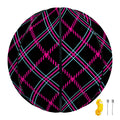 Black Pink And Blue Tartan Pattern Print Basketball