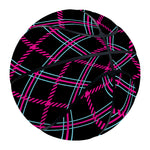 Black Pink And Blue Tartan Pattern Print Basketball