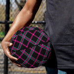 Black Pink And Blue Tartan Pattern Print Basketball