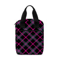 Black Pink And Blue Tartan Pattern Print Bible Tote Bag