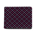 Black Pink And Blue Tartan Pattern Print Bifold Wallet