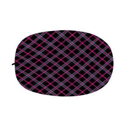 Black Pink And Blue Tartan Pattern Print Car Side Mirror Covers