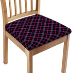 Black Pink And Blue Tartan Pattern Print Chair Cushion Cover