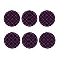Black Pink And Blue Tartan Pattern Print Coaster Set