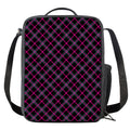 Black Pink And Blue Tartan Pattern Print Crossbody Lunch Bag