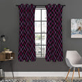 Black Pink And Blue Tartan Pattern Print Grommet Curtain Panels