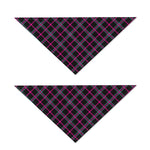 Black Pink And Blue Tartan Pattern Print Dog Bandana