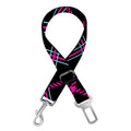 Black Pink And Blue Tartan Pattern Print Dog Seat Belt