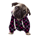 Black Pink And Blue Tartan Pattern Print Dog Zip Up Hoodie
