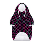 Black Pink And Blue Tartan Pattern Print Dog Zip Up Hoodie