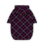 Black Pink And Blue Tartan Pattern Print Dog Zip Up Hoodie