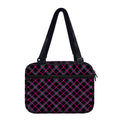 Black Pink And Blue Tartan Pattern Print Double Strap Bible Bag