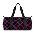 Black Pink And Blue Tartan Pattern Print Gym Bag
