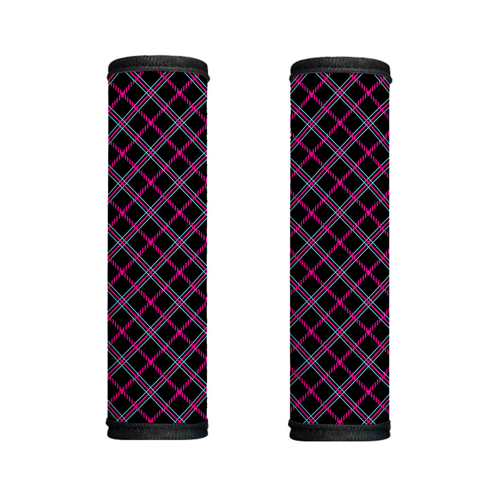 Black Pink And Blue Tartan Pattern Print Handle Covers