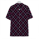 Black Pink And Blue Tartan Pattern Print Hawaiian Shirt