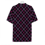 Black Pink And Blue Tartan Pattern Print Hawaiian Shirt