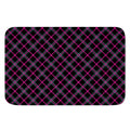 Black Pink And Blue Tartan Pattern Print Indoor Door Mat