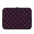 Black Pink And Blue Tartan Pattern Print Laptop Sleeve