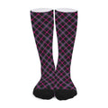 Black Pink And Blue Tartan Pattern Print Long Socks