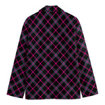 Black Pink And Blue Tartan Pattern Print Men's Blazer