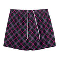 Black Pink And Blue Tartan Pattern Print Mesh Shorts