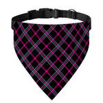Black Pink And Blue Tartan Pattern Print Over The Collar Dog Bandana