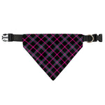 Black Pink And Blue Tartan Pattern Print Over The Collar Dog Bandana