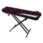 Black Pink And Blue Tartan Pattern Print Piano Keyboard Cover
