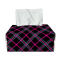 Black Pink And Blue Tartan Pattern Print Rectangle Tissue Box Cover