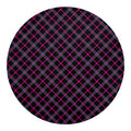Black Pink And Blue Tartan Pattern Print Round Blanket