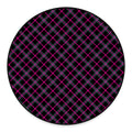 Black Pink And Blue Tartan Pattern Print Round Floor Mat