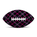 Black Pink And Blue Tartan Pattern Print Rugby Ball