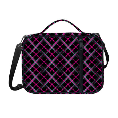 Black Pink And Blue Tartan Pattern Print Shoulder Strap Bible Bag