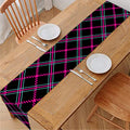 Black Pink And Blue Tartan Pattern Print Table Runner