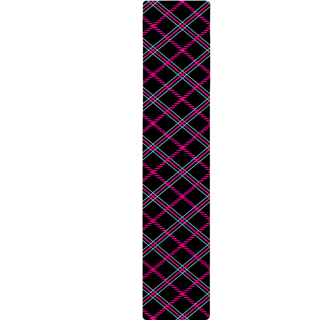Black Pink And Blue Tartan Pattern Print Table Runner