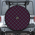 Black Pink And Blue Tartan Pattern Print Tire Cover With Camera Hole