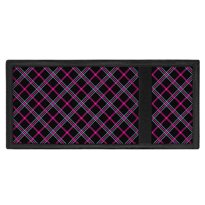 Black Pink And Blue Tartan Pattern Print Trifold Wallet
