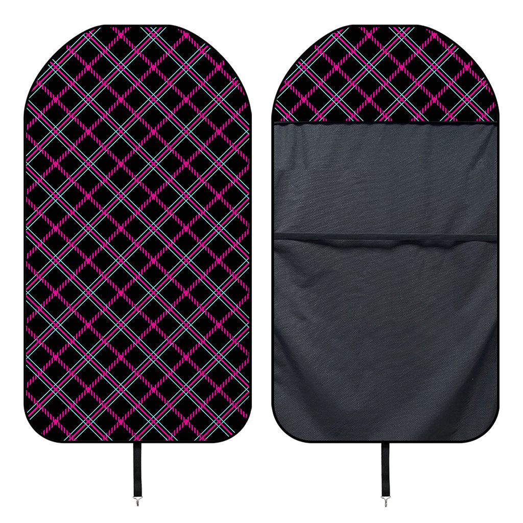 Black Pink And Blue Tartan Pattern Print Waterproof Car Seat Cover
