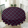 Black Pink And Blue Tartan Pattern Print Waterproof Round Tablecloth
