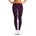 Black Pink And Blue Tartan Pattern Print Women's Leggings