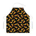Black Pizza Pattern Print Adjustable Apron