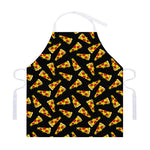 Black Pizza Pattern Print Adjustable Apron