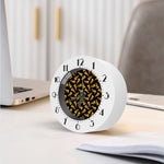 Black Pizza Pattern Print Alarm Clock